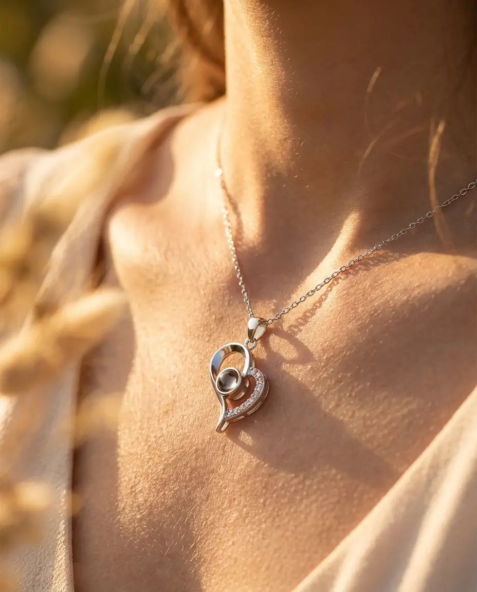 COLLAR CORAZÓN TE AMO EN 100 IDIOMAS