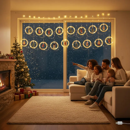 CORTINA DE AROS LED NAVIDAD 3M
