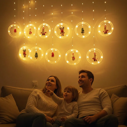 CORTINA DE AROS LED NAVIDAD 3M