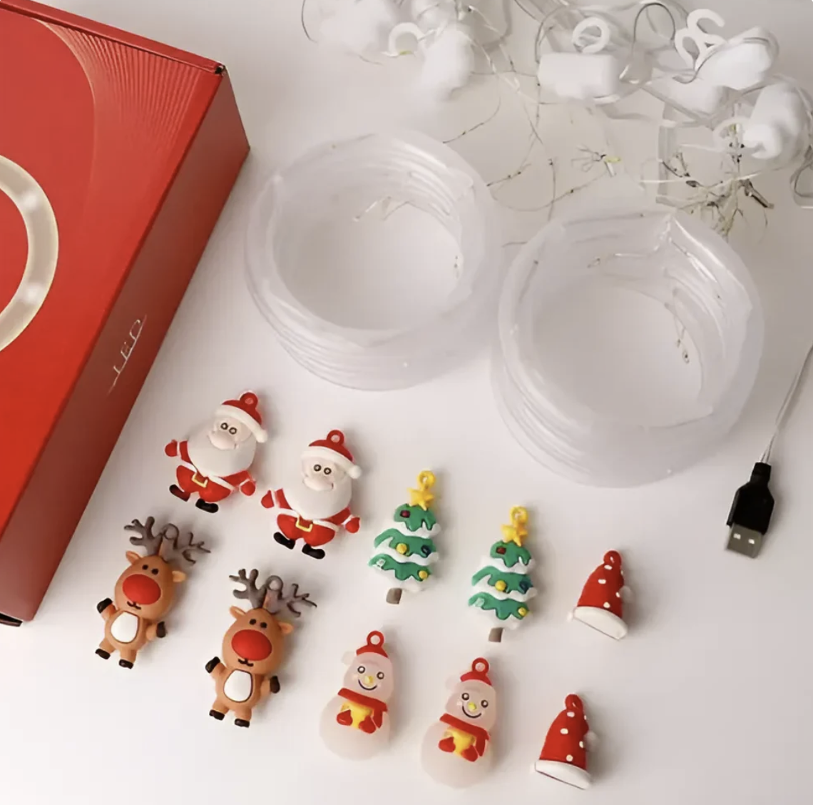 CORTINA DE AROS LED NAVIDAD 3M