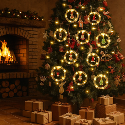 CORTINA DE AROS LED NAVIDAD 3M