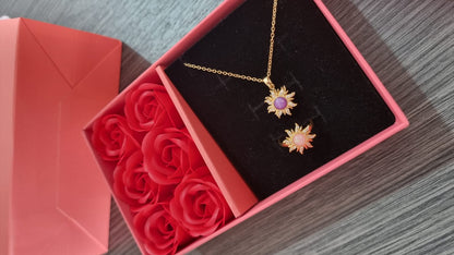 Caja de Lujo Flores Rosas Eternas X
