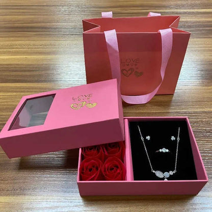 Caja de Lujo Flores Rosas Eternas X