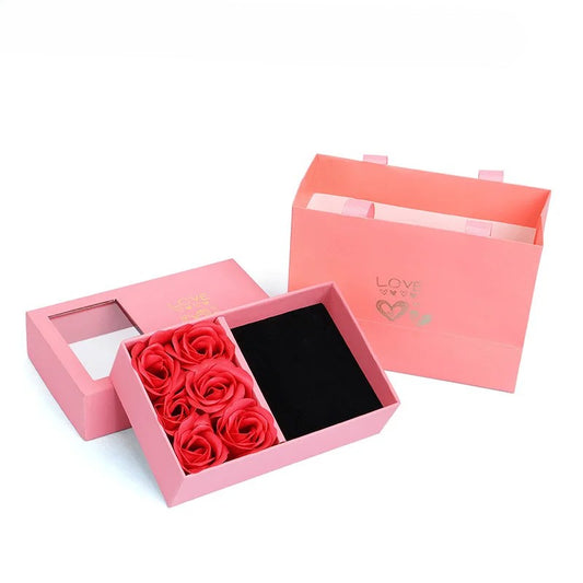 Caja de Lujo Flores Rosas Eternas X