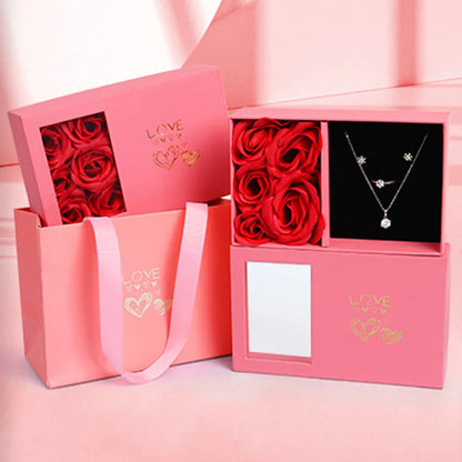 Caja de Lujo Flores Rosas Eternas X