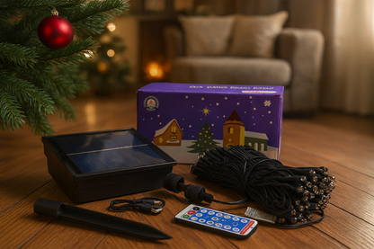 LUCES DE NAVIDAD CON CARGADOR SOLAR - 10 METROS
