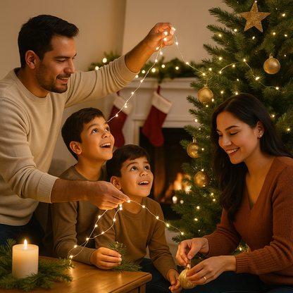 LUCES DE NAVIDAD CON CARGADOR SOLAR - 10 METROS