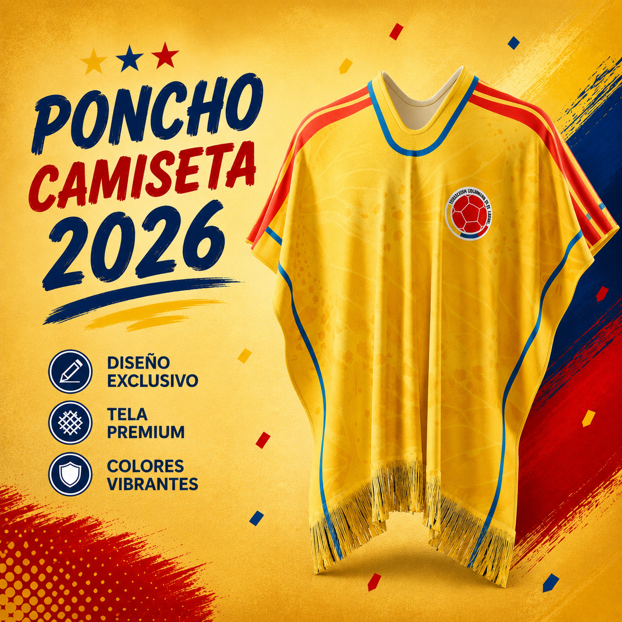 PONCHO MUNDIAL DE COLOMBIA CON CAJA