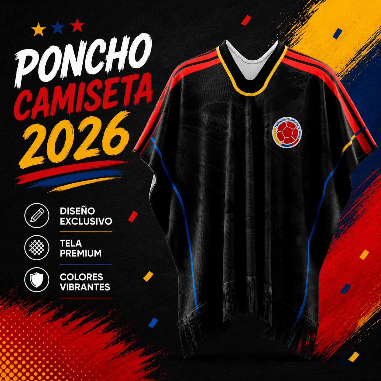 PONCHO MUNDIAL DE COLOMBIA CON CAJA