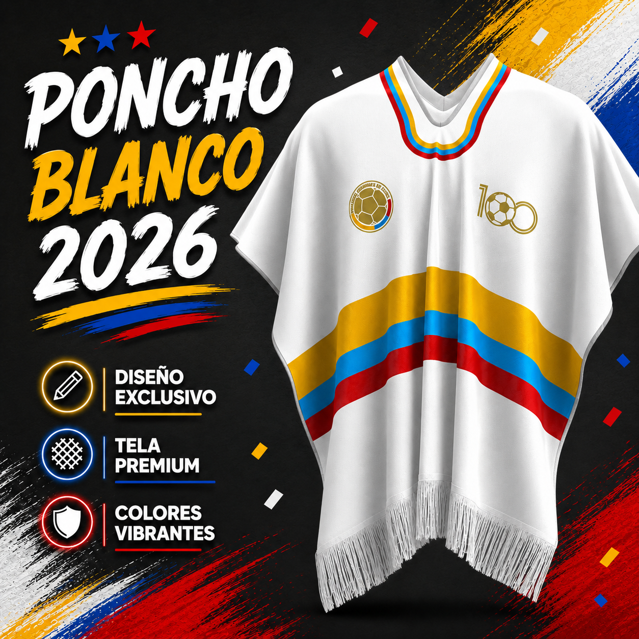 PONCHO MUNDIAL DE COLOMBIA CON CAJA