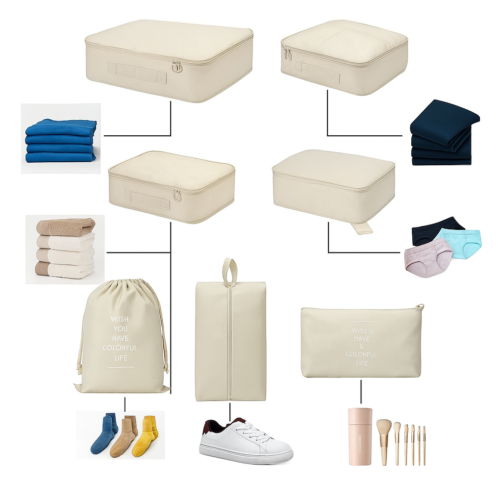 ORGANIZADOR DE EQUIPAJE X7 PIEZAS