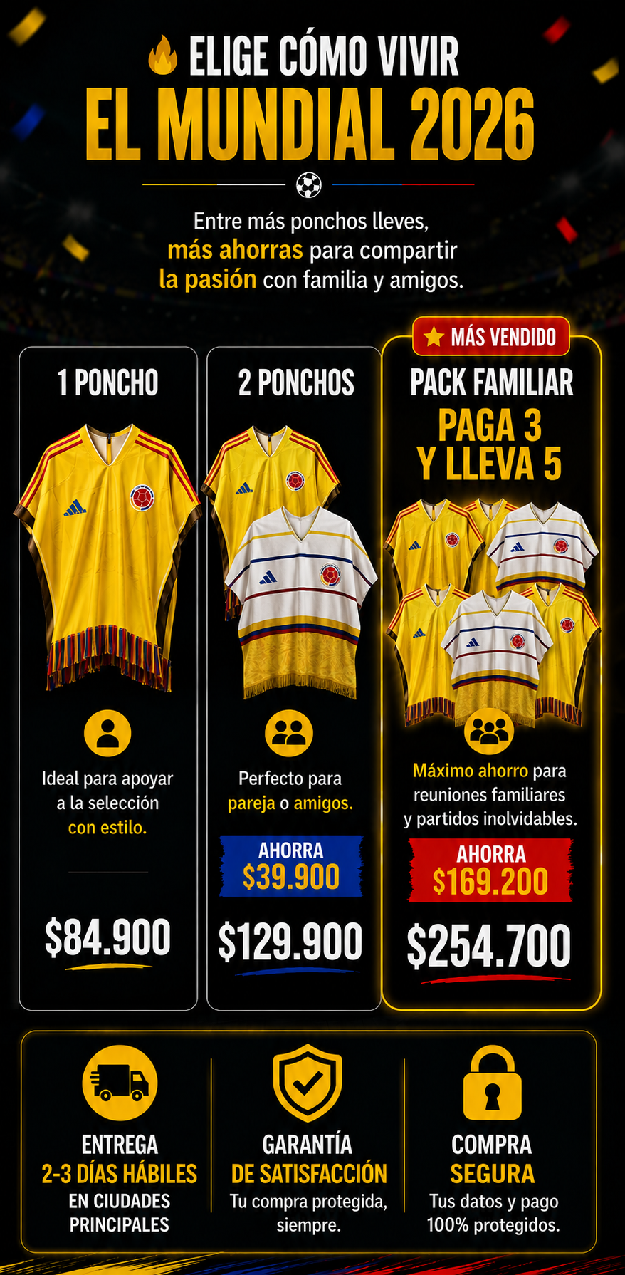 PONCHO SELECCION COLOMBIA MUNDIAL 2026