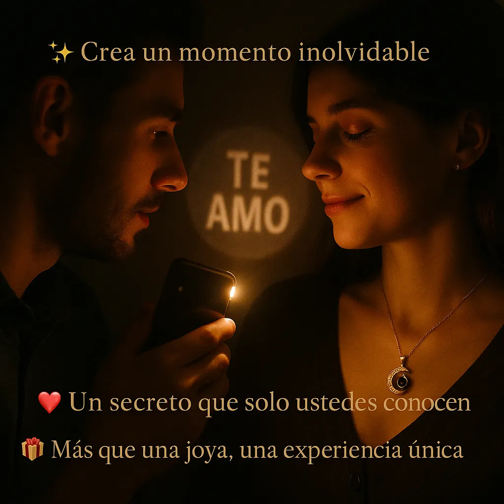 COLLAR  LUNA TE AMO EN 100 IDIOMAS