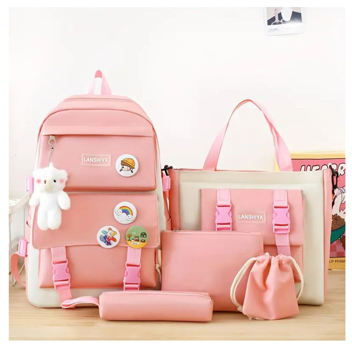 SET MALETA ESCOLAR (5 en 1)