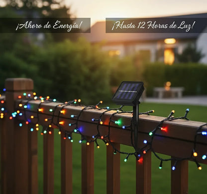 LUCES DE NAVIDAD CON CARGADOR SOLAR - 10 METROS